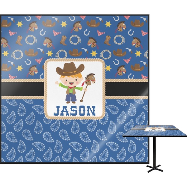 Custom Blue Western Square Table Top (Personalized)
