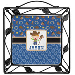 Blue Western Square Trivet (Personalized)