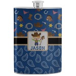 Blue Western Stainless Steel Flask (Personalized)
