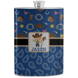 Blue Western Stainless Steel Flask (Personalized)