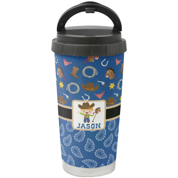 Custom Blue Western Stainless Steel Coffee Tumbler (Personalized)