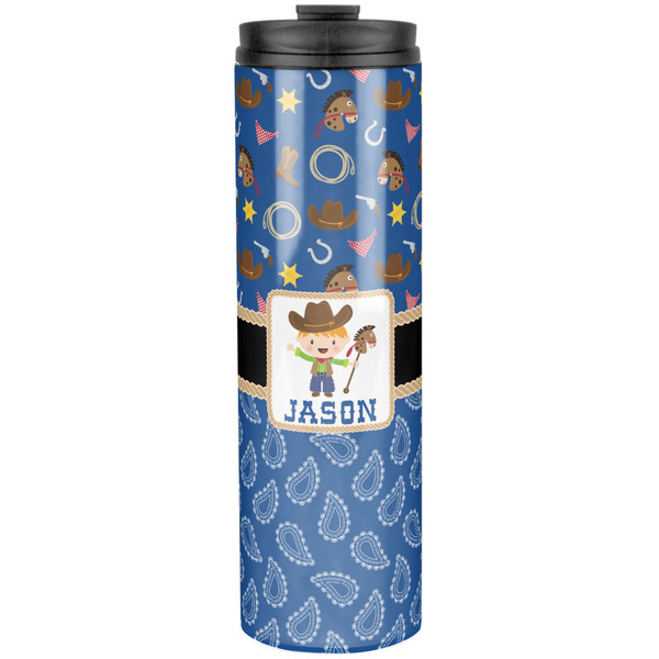 Custom Blue Western Stainless Steel Skinny Tumbler - 20 oz (Personalized)