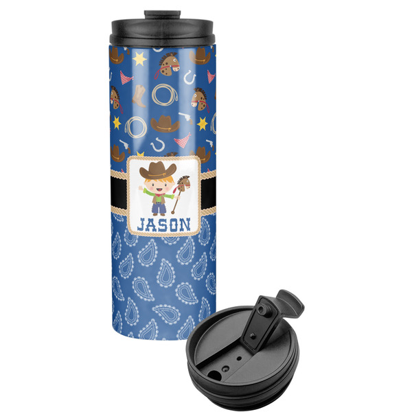 Custom Blue Western Stainless Steel Skinny Tumbler (Personalized)