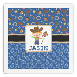 Blue Western Paper Dinner Napkins (Personalized)