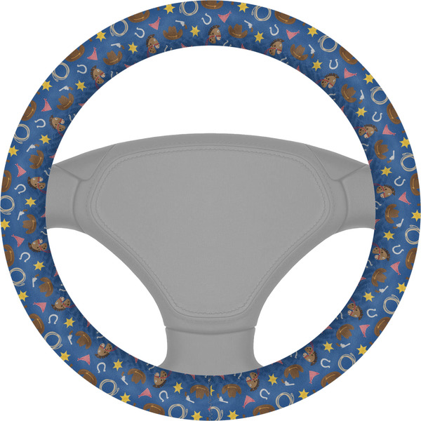 Custom Blue Western Steering Wheel Cover