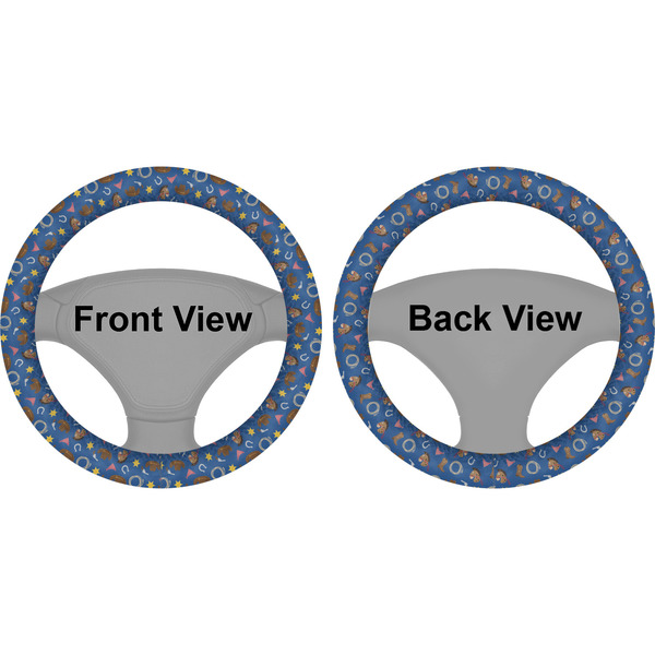 Blue Western Steering Wheel Cover- Front and Back