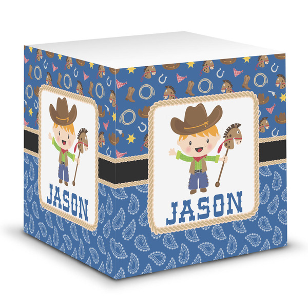 Custom Blue Western Sticky Note Cube (Personalized)