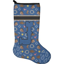 Blue Western Holiday Stocking - Single-Sided - Neoprene (Personalized)