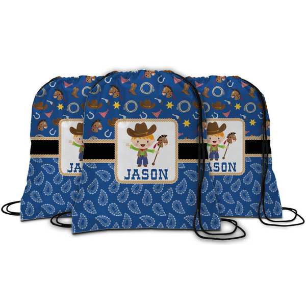 Blue Western String Backpack - MAIN