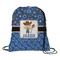 Blue Western Drawstring Backpack