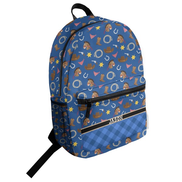 Custom Blue Western Student Backpack (Personalized)