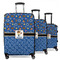 Blue Western 3 Piece Luggage Set - 20" Carry On, 24" Medium Checked, 28" Large Checked (Personalized)
