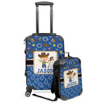 Blue Western Kids 2-Piece Luggage Set - Suitcase & Backpack (Personalized)