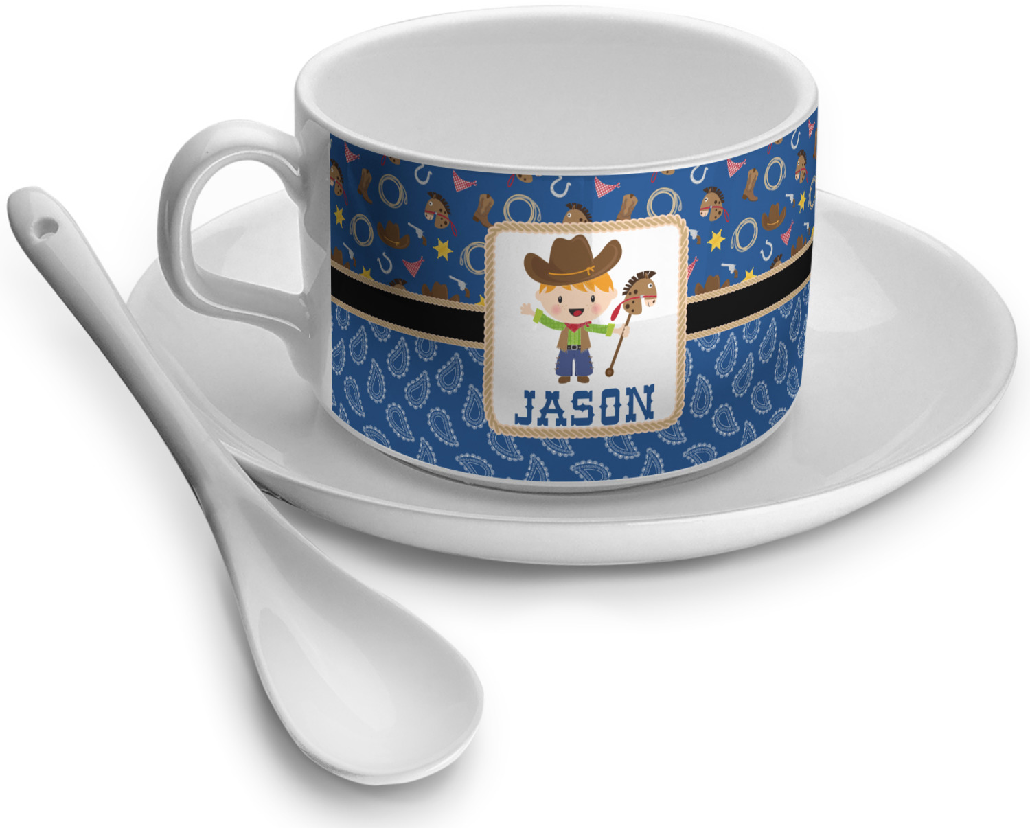 Blue Western Tea Cup Single (Personalized) YouCustomizeIt