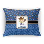 Blue Western Rectangular Throw Pillow Case (Personalized)
