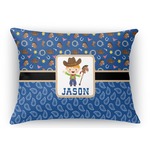 Blue Western Rectangular Throw Pillow Case - 12"x18" (Personalized)