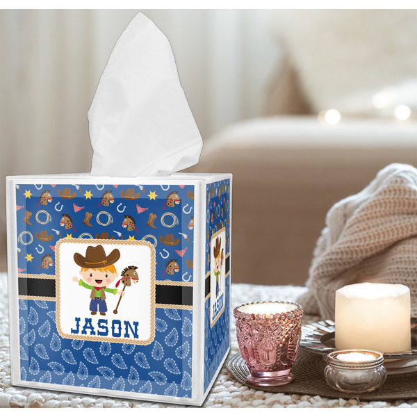 Blue Western Tissue Box - LIFESTYLE