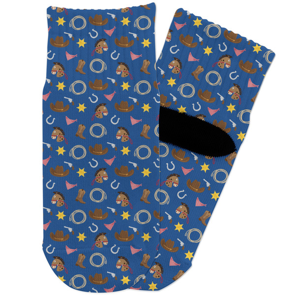 Custom Blue Western Toddler Ankle Socks