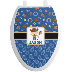 Blue Western Toilet Seat Decal - Elongated (Personalized)