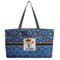 Blue Western Tote w/Black Handles - Front View