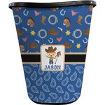 Blue Western Waste Basket - Single Sided (Black) (Personalized)