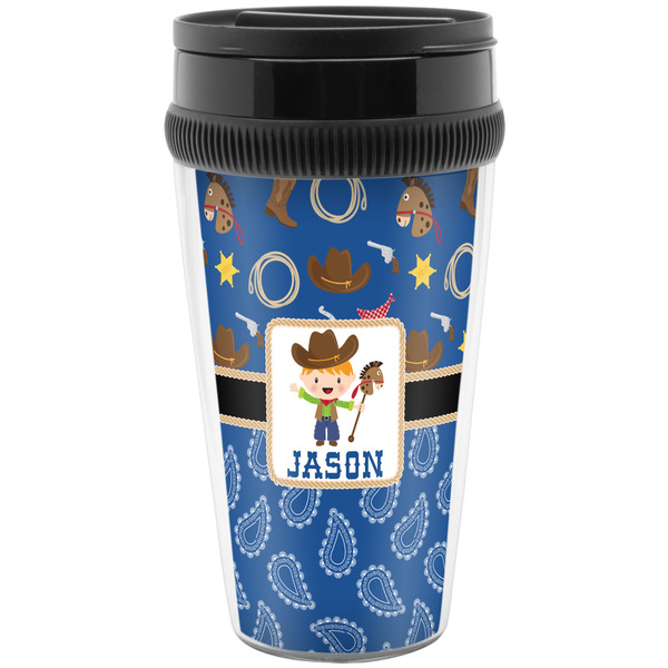 Custom Blue Western Acrylic Travel Mug without Handle (Personalized)