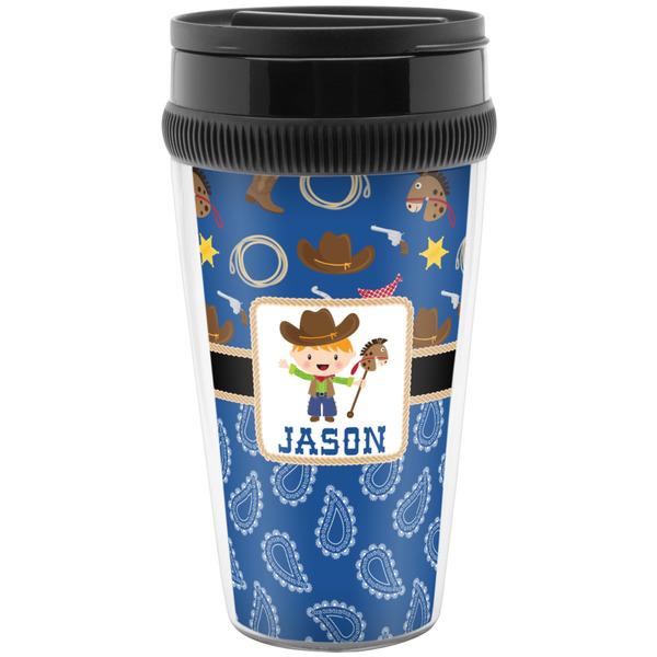 Custom Blue Western Acrylic Travel Mug without Handle (Personalized)