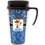 Blue Western Acrylic Travel Mug with Handle (Personalized)