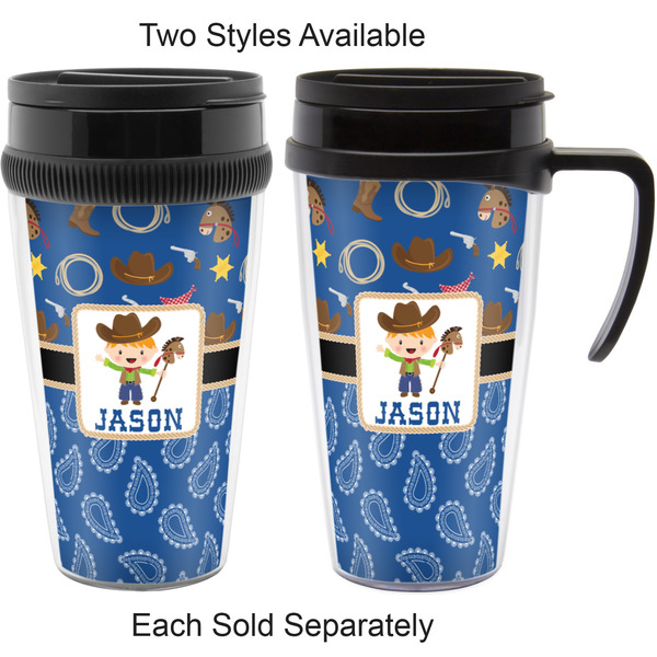 Blue Western Travel Mugs - with & without Handle