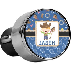 Blue Western USB Car Charger (Personalized)