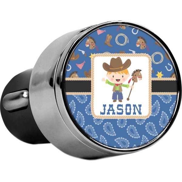 Custom Blue Western USB Car Charger (Personalized)