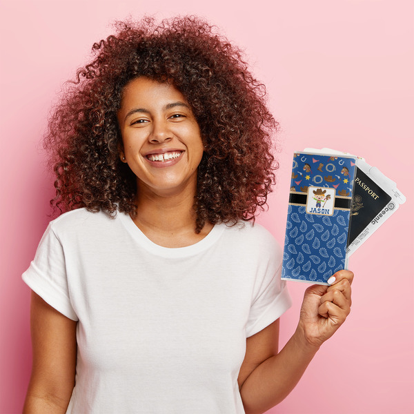 Blue Western Vinyl Document Holder - LIFESTYLE