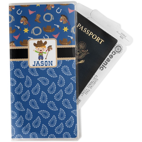 Custom Blue Western Travel Document Holder