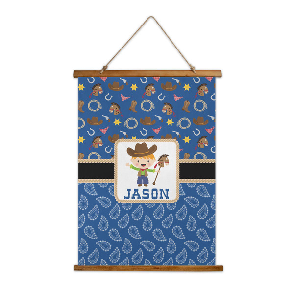 Custom Blue Western Wall Hanging Tapestry - Tall (Personalized)