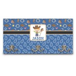 Blue Western Wall Mounted Coat Rack (Personalized)