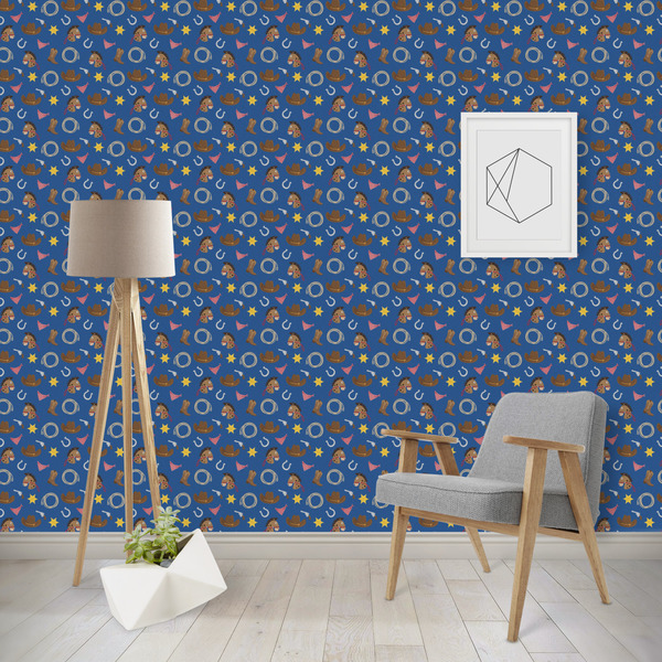 Custom Blue Western Wallpaper & Surface Covering (Peel & Stick - Repositionable)