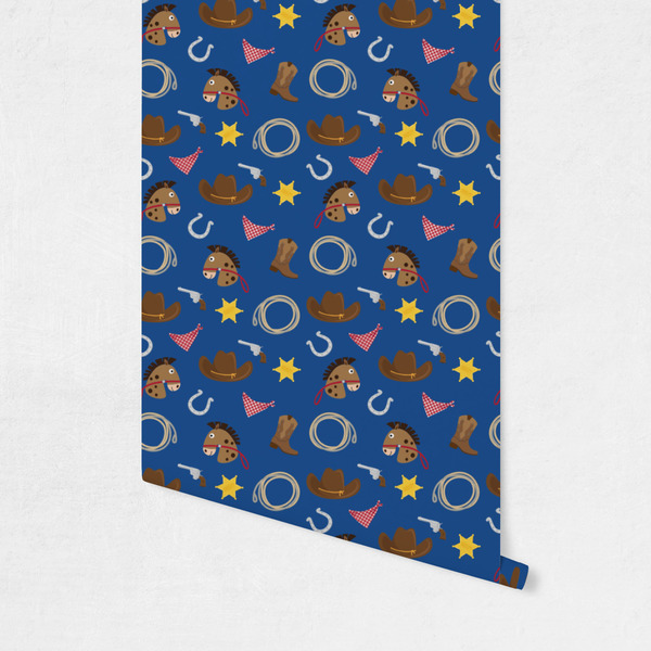 Blue Western Wallpaper on Wall
