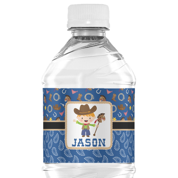 Custom Blue Western Water Bottle Labels - Custom Sized (Personalized)