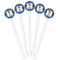 Blue Western White Plastic 5.5" Stir Stick - Fan View