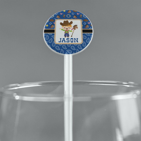 Blue Western White Plastic 5.5" Stir Stick - Round - Main