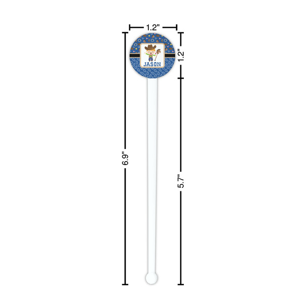 Blue Western White Plastic 7" Stir Stick - Round - Dimensions