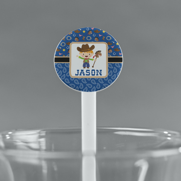 Blue Western White Plastic 7" Stir Stick - Round - Main