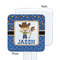 Blue Western White Plastic Stir Stick - Single Sided - Square - Approval