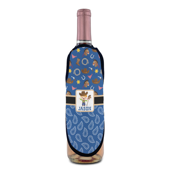 Blue Western Wine Bottle Apron - IN CONTEXT
