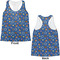 Blue Western Womens Racerback Tank Tops - Medium - Front and Back