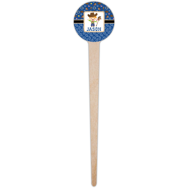 Blue Western Wooden 4" Food Pick - Round - Single Pick