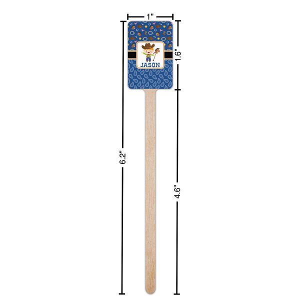 Blue Western Wooden 6.25" Stir Stick - Rectangular - Dimensions
