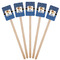 Blue Western Wooden 6.25" Stir Stick - Rectangular - Fan View