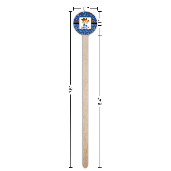 Blue Western Wooden 7.5" Stir Stick - Round - Dimensions