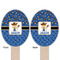 Blue Western Wooden Food Pick - Oval - Double Sided - Front & Back